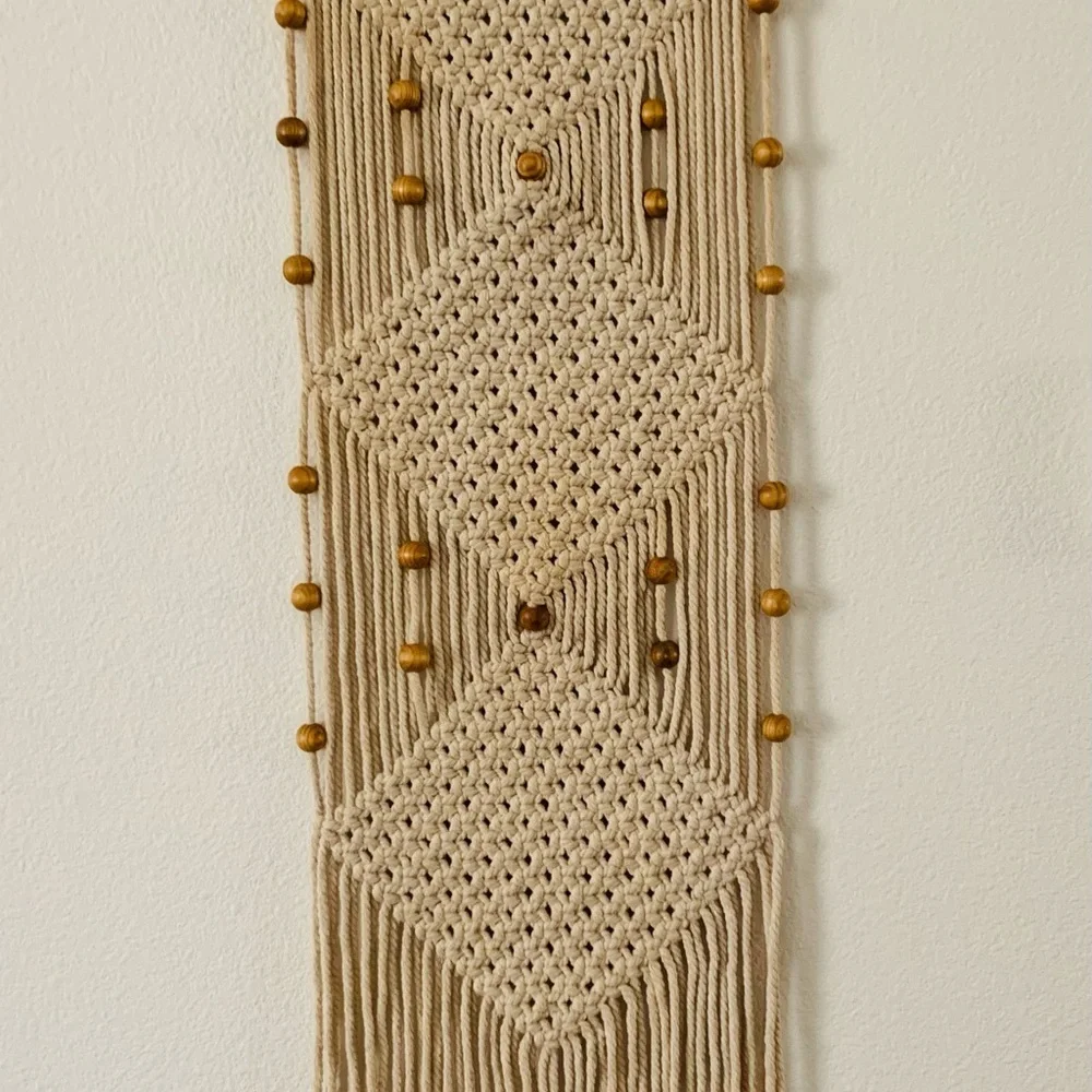 Karma living wall boho chic Macrame Bubble Fabric Art wall hanging 15/32”